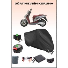 Breen Honda Ps 150I Için Arka Çanta ve Kilit Uyumlu Siyah Motosiklet Branda, Güvenli