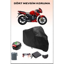 Breen Tvs Apache Rtr 150 Arka Çanta Uyumlu Siyah Motosiklet Branda Su Geçirmez Dayanıklı Kumaş