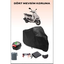 Breen Yamaha Cygnus L Arka Çanta Uyumlu Siyah Motosiklet Branda Su Geçirmez Dayanıklı Kumaş