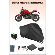 Breen Ducati Monster 821 Için Kilit Uyumlu Siyah Motosiklet Branda, Güvenli, Su Geçirmez