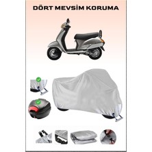 Breen Honda Activa 100 Için Arka Çanta Ve Kilit Uyumlu Gri Motosiklet Branda, Güvenli