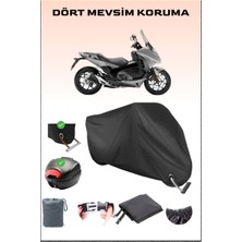 Breen Honda Nc 750D Integra Için Arka Çanta ve Kilit Uyumlu Siyah Motosiklet Branda, Güvenli