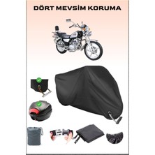 Breen Kuba KB150-25 Max Için Arka Çanta ve Kilit Uyumlu Siyah Motosiklet Branda, Güvenli