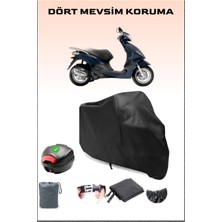 Breen Piaggio Fly 125 3V Arka Çanta Uyumlu Siyah Motosiklet Branda Su Geçirmez Dayanıklı Kumaş