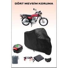 Breen Çelik Motor Victory 125 Arka Çanta Uyumlu Siyah Motosiklet Branda Su Geçirmez Dayanıklı Kumaş