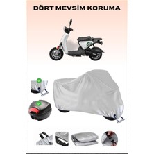 Yuki Qm50Qt-6E Snoopy Için Arka Çanta Ve Kilit Uyumlu Gri Motosiklet Branda, Güvenli