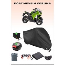 Kawasaki Er-6 F Için Arka Çanta Ve Kilit Uyumlu Siyah Motosiklet Branda, Güvenli