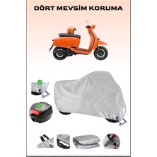 Lambretta V200 Special Için Arka Çanta Ve Kilit Uyumlu Gri Motosiklet Branda, Güvenli