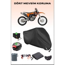 Ktm 350 Sxf Için Arka Çanta Ve Kilit Uyumlu Siyah Motosiklet Branda, Güvenli