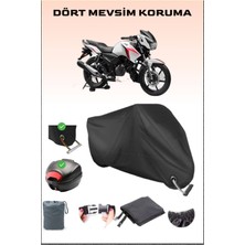 Breen Tvs Apache Rtr 160 Için Arka Çanta Ve Kilit Uyumlu Siyah Motosiklet Branda, Güvenli