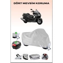 Yamaha Majesty 400 Için Arka Çanta Ve Kilit Uyumlu Gri Motosiklet Branda, Güvenli