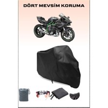 Kawasaki Ninja H2 Uyumlu Siyah Motorsiklet Branda, Motor Örtüsü