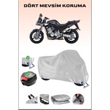 Yamaha Fzs1000 Için Arka Çanta Ve Kilit Uyumlu Gri Motosiklet Branda, Güvenli