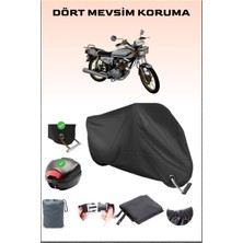 Kuba Çita 150R Gold Için Arka Çanta Ve Kilit Uyumlu Siyah Motosiklet Branda, Güvenli