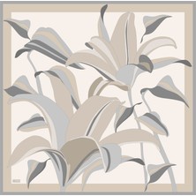 Belli Twill Ipek Eşarp - 4035-85 Bej Gri