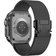 Forzacase Apple Watch 7 45MM ile Uyumlu Mekanizmalı Metal Hasır Kordon Kayış - FC864