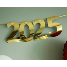 Ata Parti Dünyası Yılbaşı "Hoşgeldin 2025" Yazılı Banner Flama Yılbaşı Parti Süsü