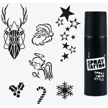 One Spray Tattoo Yeni Yıl Dövme Şablon Seti ve Siyah Sprey 3