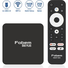 Fobem Duo Plus 4K Android Tv Box Medya Oynatıcı - Ses Komutlu Wi-Fi 2 GB Ram 16 GB Hafıza