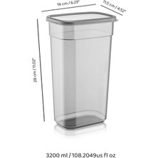 12'li Jumbo Boy Etiketli Dikdörtgen Saklama Kabı Seti Mikrodalga ve Difriz Uyumlu 12 x 3200 ml