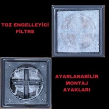 Feyza Havalandırmalı Ayarlanabilir Kare Plastik Baca Deliği Kapağı Menfez