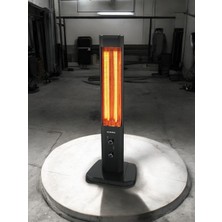 Fabrika Ofis Ortamına Uygun Devrilme Emniyetli Dikey Çift Flamentli Ayaklı Soba Ufo Isıtıcı Orbit Kule Isıtıcı 2300W