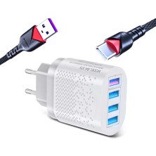 Zuidid Hızlı Şarj Qc 3.0 4 USB Portlu 3.1A - 48W Çoklu Şarj Cihazı Beyaz