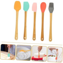 Homeneeds Bambu Saplı Silikon 5 Renkli Mini Spatula Fırça