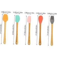 Homeneeds Bambu Saplı Silikon 5 Renkli Mini Spatula Fırça