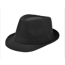 Çocuk Boy Siyah Kumaş Fötr Şapka Gösteri Şapkası Michael Jackson Şapkası 54 No