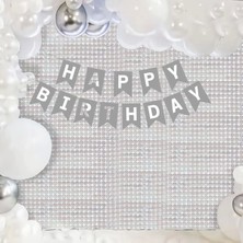 Çerçici Ekstra Metalize Gümüş Renk Disko Dikdörtgen Kesim Kapı Perdesi Dekorasyon 1x2 Metre