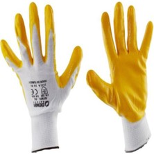 Demir Safety Nitril Eldiven Gri Beyaz No:10