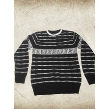 Inci Butik Boxer -  Bisiklet Yaka Beden Erkek Triko Kışlık Kazak Renkli Çizgili Düz Çeşitler