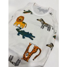Safari Desenli Erkek Çıtçıtlı Badi %100 Pamuk