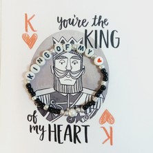 Crystal Atelier King Of My Heart - El Yapımı Mesajlı Inci Harf Boncuk Kalp Figür Detaylı Bileklik