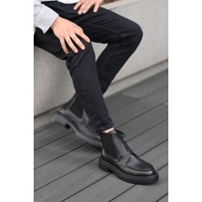 Shoetyle - Siyah Deri Fermuarlı Erkek Bot 250-085
