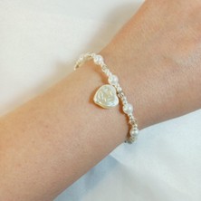 Crystal Atelier Kalp Figürlü Detaylı İnci Bileklik
