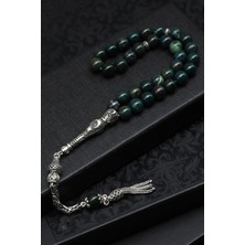 Kan Taşı Doğal Taş Tesbih 925 Ayar Gümüş 8 mm Küre Kesim