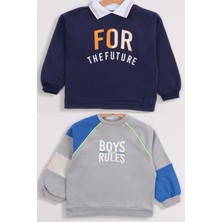 Harika Kids Erkek Çocuk 2'li Paket Basic Sweatshirt