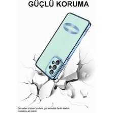 Case World Vivo Y17S Kapak Yanları Renkli Lens Korumalı Logo Gösteren Şeffaf Luxury Silikon Kılıf - Mor