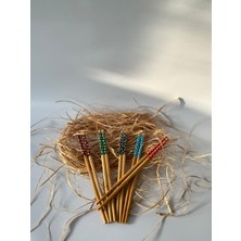 Bibakiyom Organik Bambu Çin Yemek Çubuğu 10 Adet Renkli Chopstick