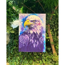 Craft Pen Yağlı Boya  Tablo Mor Kartal Çağrı Tunç Imzalı (El Yapımı)