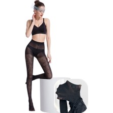 Intive Lingerie Pierre Cardin Paris Leola 70 Den Kalın Dantel Desenli Siyah Külotlu Çorap