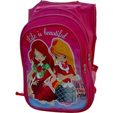 Frozen Prenses Pembe Okul Çantası - 3 Cepli, Pedli