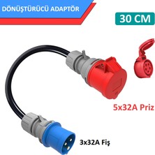 Evchargercar 5X32A Pri?z(Kapaklı), 3X32A Fiş Dönüştürücü Adaptör.