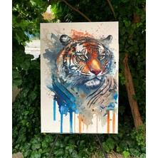 Craft Pen Yağlı Boya  Tablo Kaplan Çağrı Tunç Imzalı (El Yapımı)