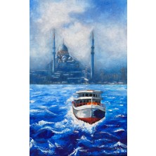 Yağlı Boya  Tablo Mavi Cami Çağrı Tunç Imzalı (El Yapımı)