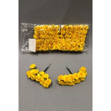 Hayalperest Boncuk Sarı Kağıt Gül Çiçek 1 paket 144 lü