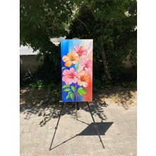 Craft Pen Yağlı Boya  Tablo Çiçek Çağrı Tunç Imzalı (El Yapımı)