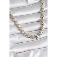 Clariss Pirinç Mix Renk Zirkon Taşlı Yıldız Model Vıp Exclusive Seri Kadın Kolye